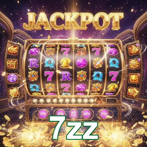 Máquina caça-níqueis jackpot no 7zz, símbolo de diversão e grandes prêmios.